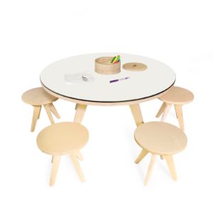 Ensemble table et tabourets XXL en bois pour enfants