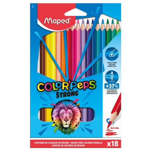 Lot de 18 crayons de couleur Color'Peps strong - MAPED - Drawin'Kids