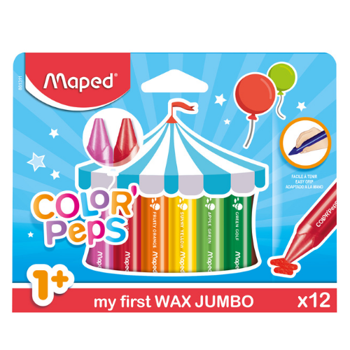 Lot de 12 crayons de cire Color'Peps - Premier âge MAPED - Drawin'Kids