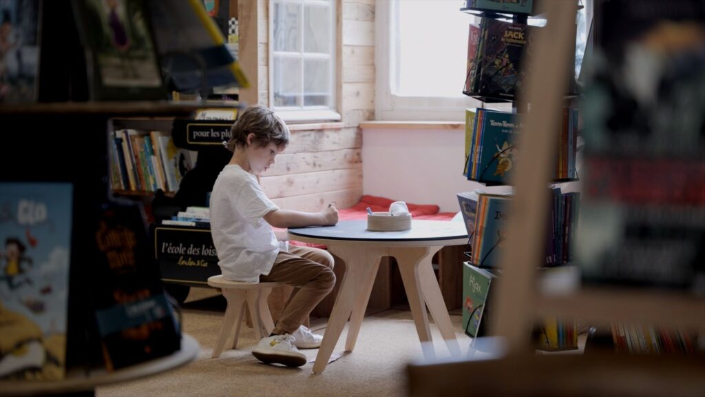 children's play corner drawing table library